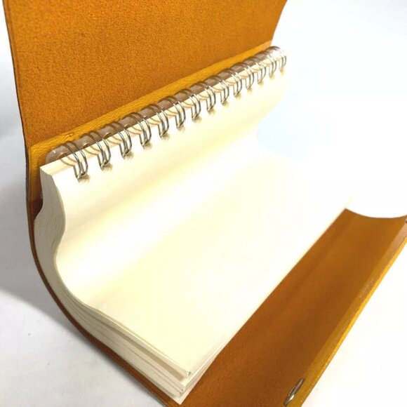 HERMES Roll Note Caillou Notepad stationery notebook Leather yellow - Picture 10 of 11